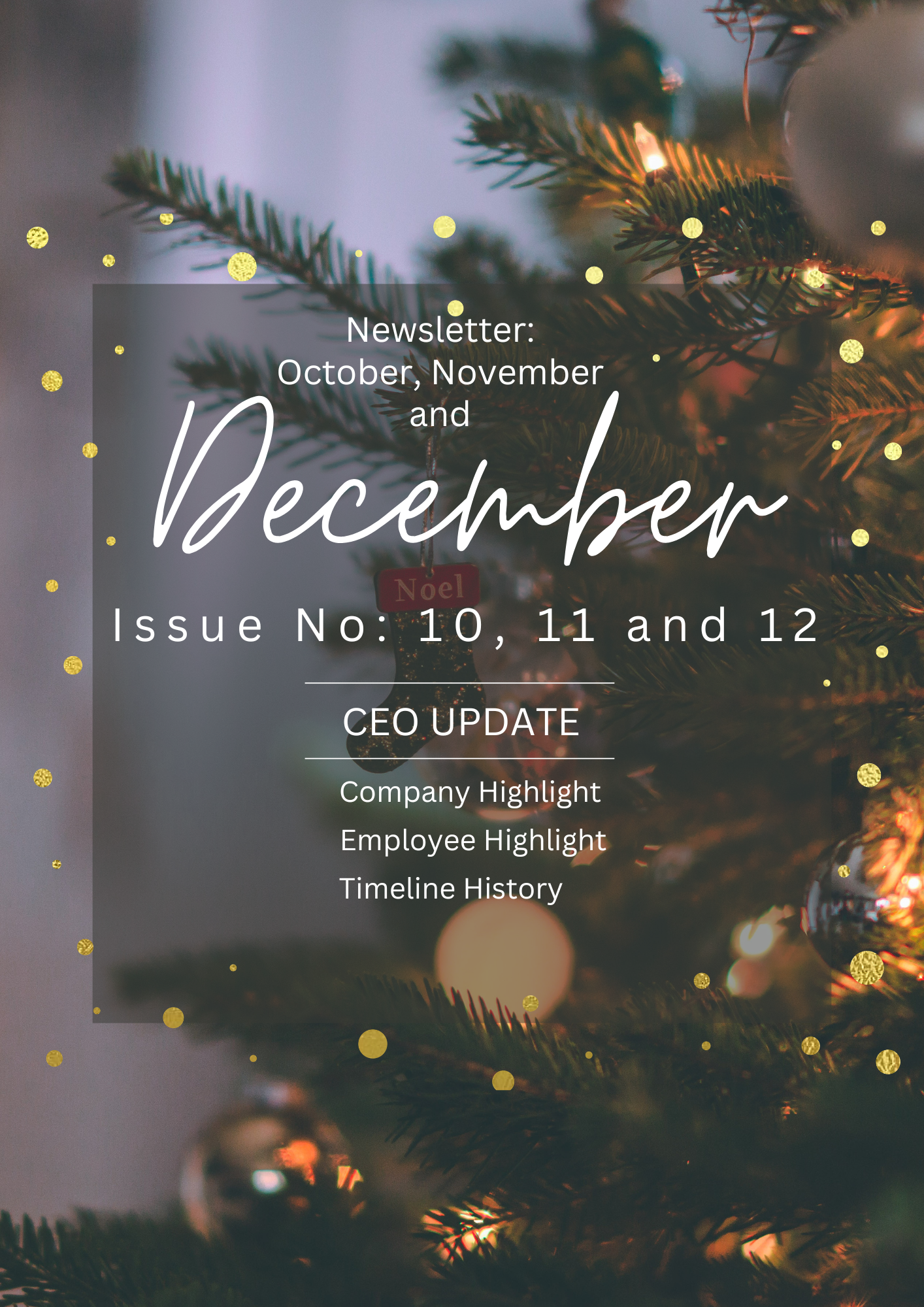 Cover Page of October, November and December 2025 Newsletter